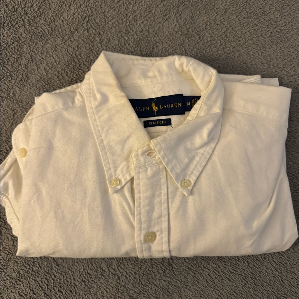 Ralph Lauren White Casual Button Down Shirt